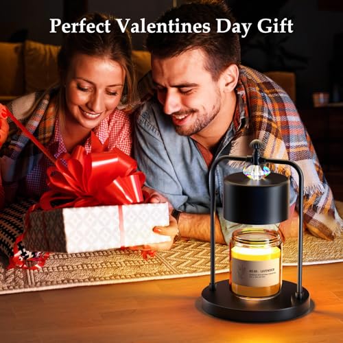 Candle Warmer Lamp - Electric Candle Lamp Warmer with Timer 1/2/3/6H, Candle Lamp with 2 Bulbs, Perfect Home Bedroom Decor Dimmable Wax Melt Warmer for Scented Wax, Jar Candles (Bronze)