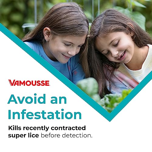Vamousse Lice Defense Daily Shampoo, Kills Super Lice, Detects & Prevents Infestation, No Parabens, Sulfates or Dyes, Includes Tea Tree Oil & Eucalyptus, Family Size (13.5 Oz)