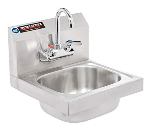 DuraSteel 3 Compartment Under Bar Sink - CEC & NSF 304 Stainless Steel 3 Bay Utility Sink with No Lead Faucet - 60