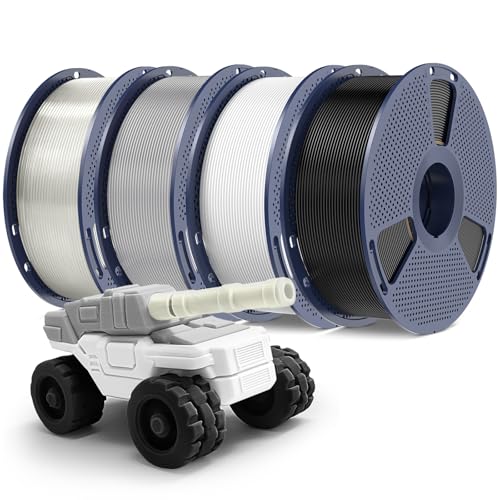 PETG Filament 1.75mm 2025 Upgrade Spool Compatible with Bambulab Refill Filament, 2kg(4.4lbs) SUNLU PETG 3D Printer Filament, 1.75mm Dimensional Accuracy +/- 0.02mm, Black+Black Bundle