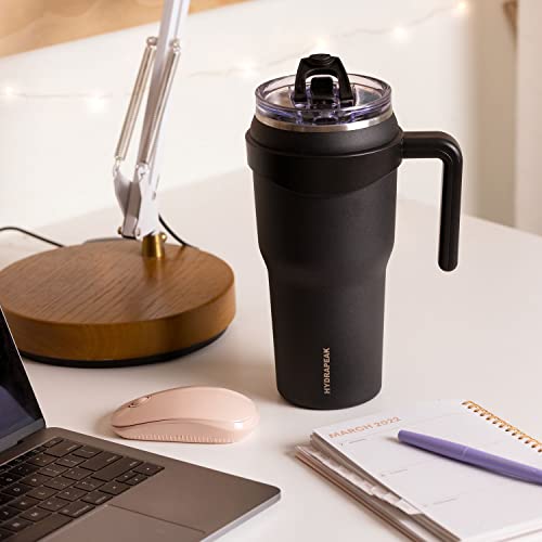 Hydrapeak Roadster 40oz Stainless Steel Tumbler Double Wall Vacuum Insulated Water Bottle With Handle And 2 in 1 Straw Lid (Aqua)