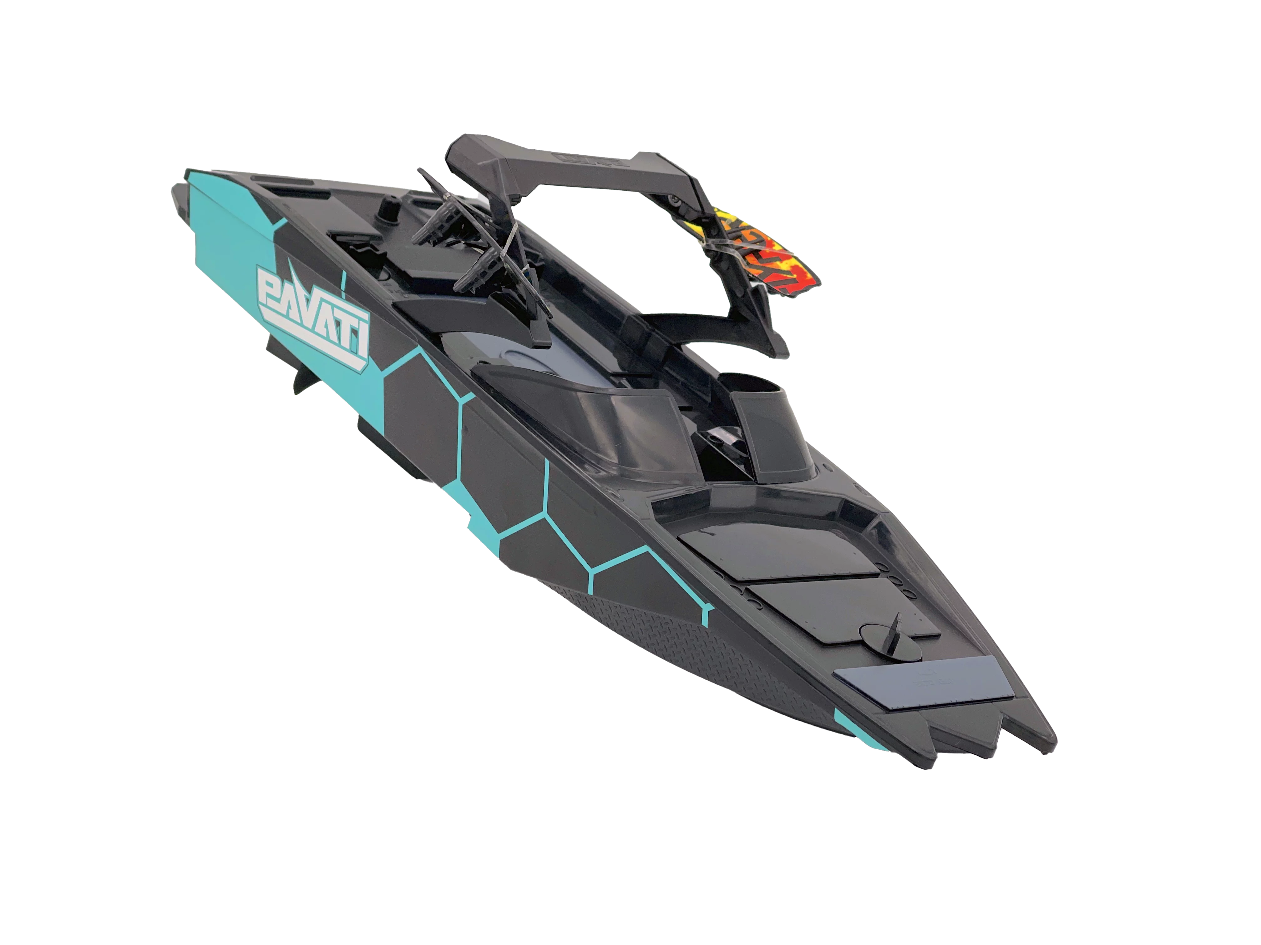 1:18 Electric Blue and Black Pavati 2.0 Remote Control Wakeboard Boat from Hyper Toy Company!
