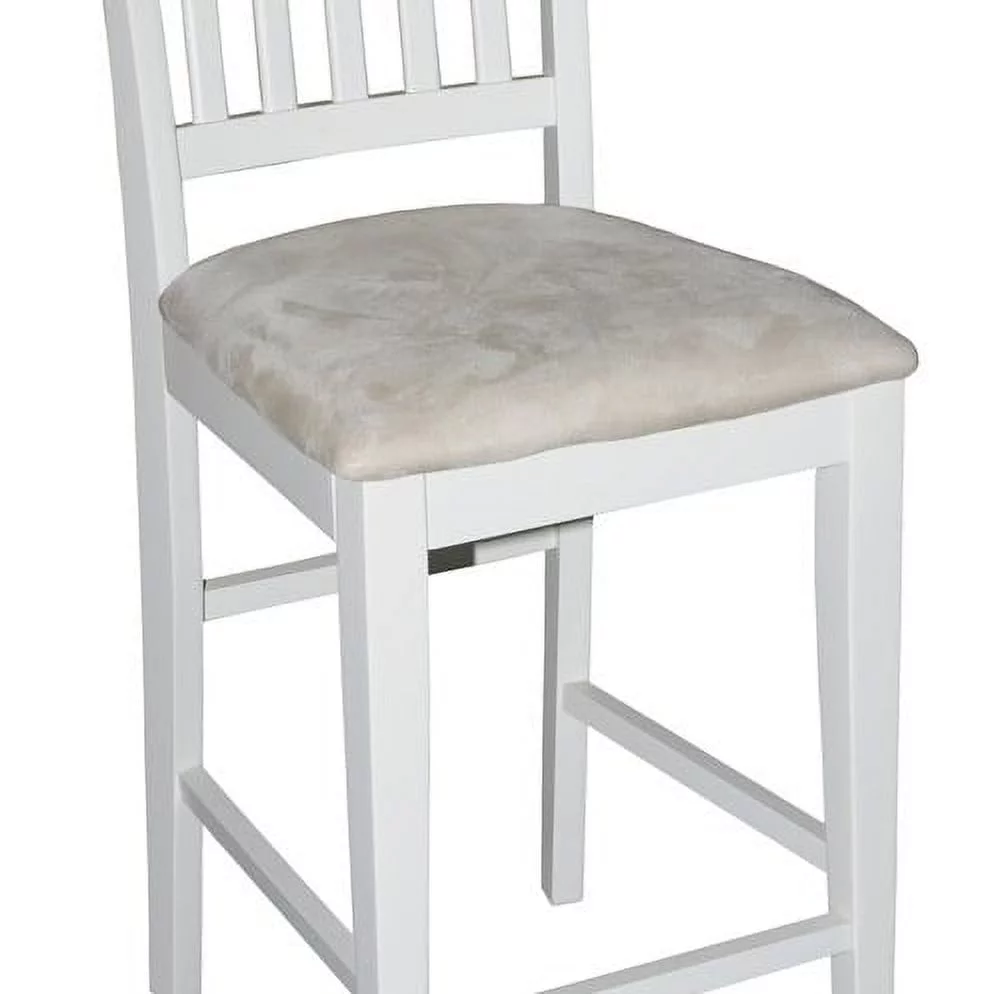 Wooden Imports VN10-CC-BU&CH 2 Vernon Counter Height Stools with Cushion Seat - Buttermilk and Cherry