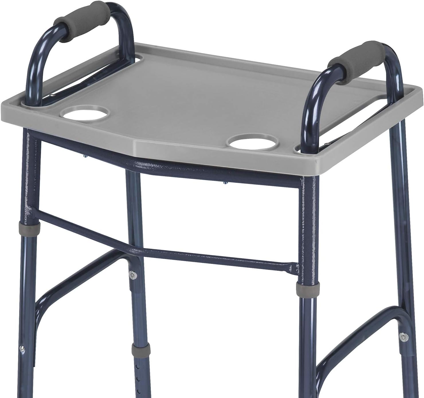 DMI Walker Tray with Cup Holders for Folding Walkers, Mobility Accessory Tray Table Fits Most Standard Walkers