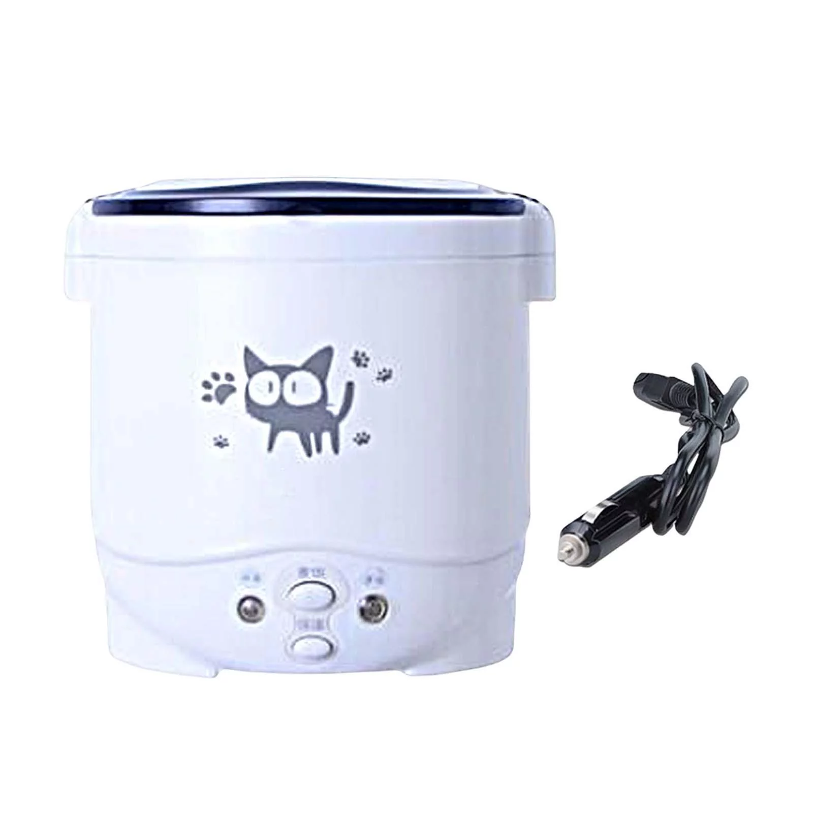 Small 1L Electric Rice Cooker Multifunction Soup Pot Container Meal Heater Cooking Machine Porridge for Trip Camping Car RV 24V