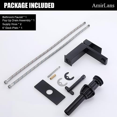 Brushed Gold Vessel Sink Faucet - Tall Single Hole Bathroom Faucet with Pop Up Drain, AML-11411-BG