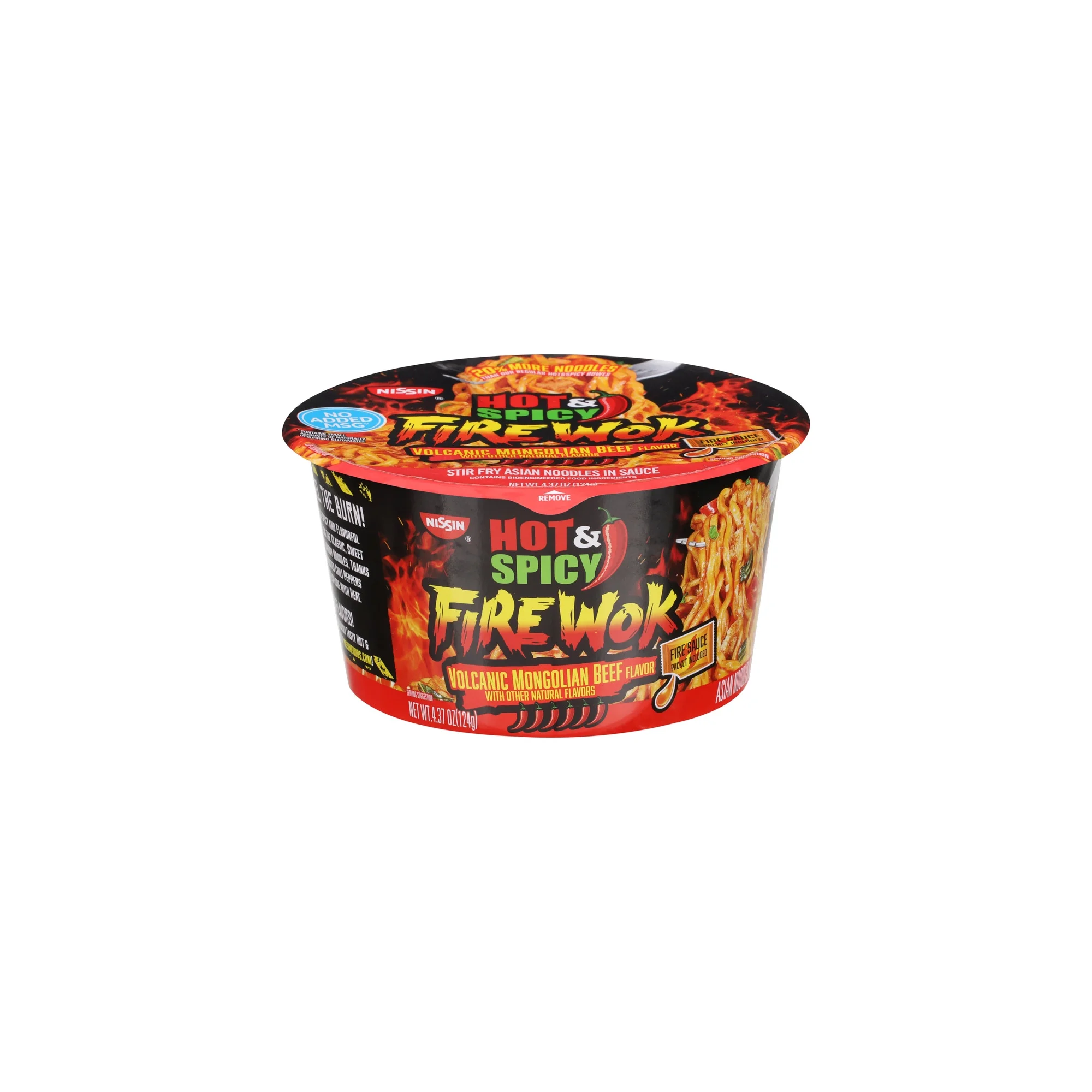 Nissin, Stir Fry Asian Noodle in Sauce Volcanic Mongolian Beef (Pack of 20)