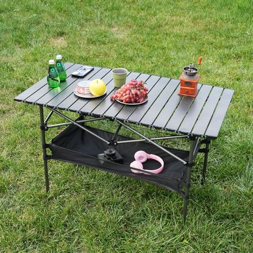 Opliy Portable Folding Camping Table for 2-4 Persons Aluminum Collapsible Table Lightweight with Carry Bag for Camping, Hiking, Picnics, BBQ, Beach Trips & Tailgating