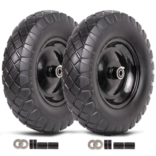Wheelbarrow Tires 4.80/4.00-8 Flat Free-16