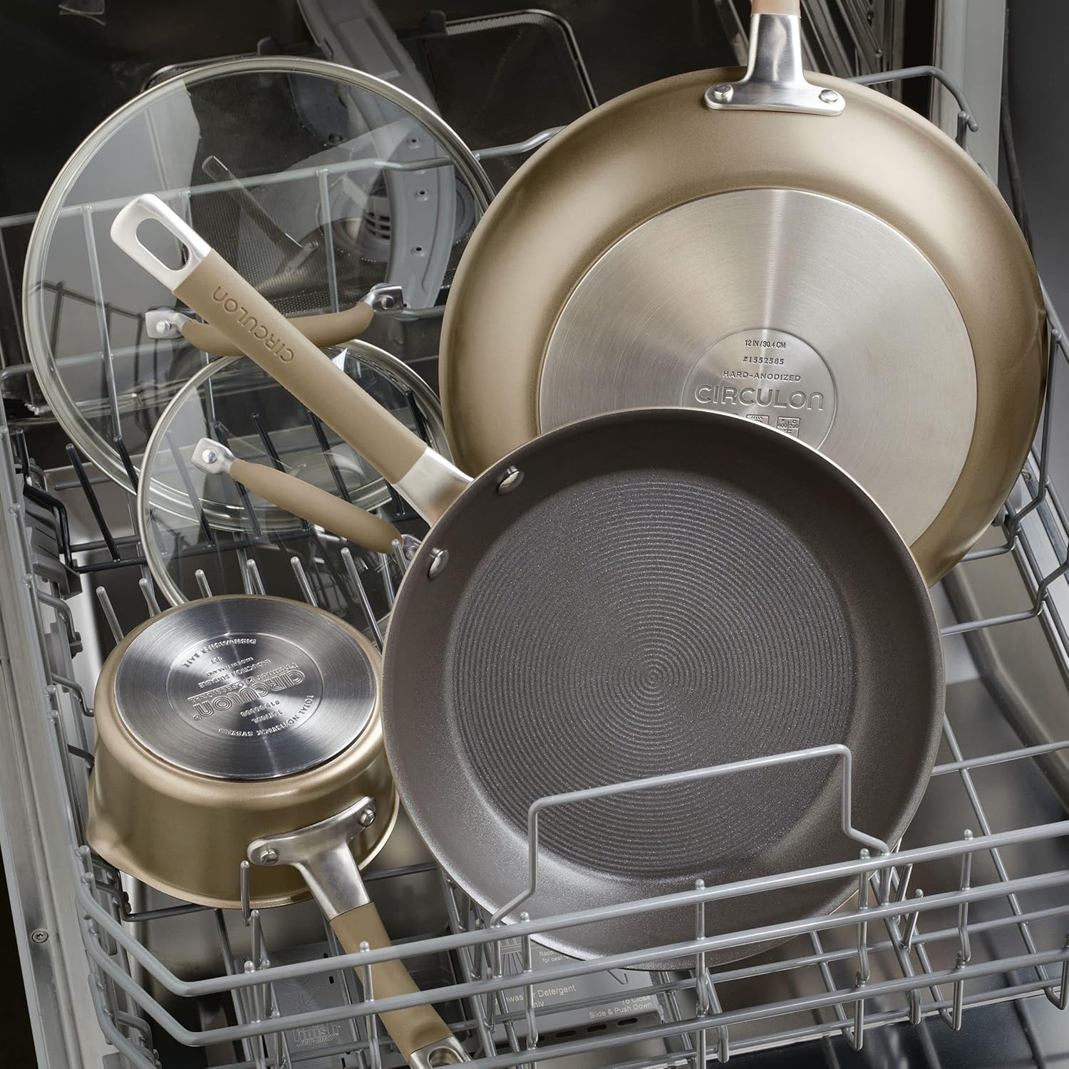 Circulon Premier Professional Hard Anodized Nonstick Cookware Induction Pots and Pans Set, 10 Piece, Bronze