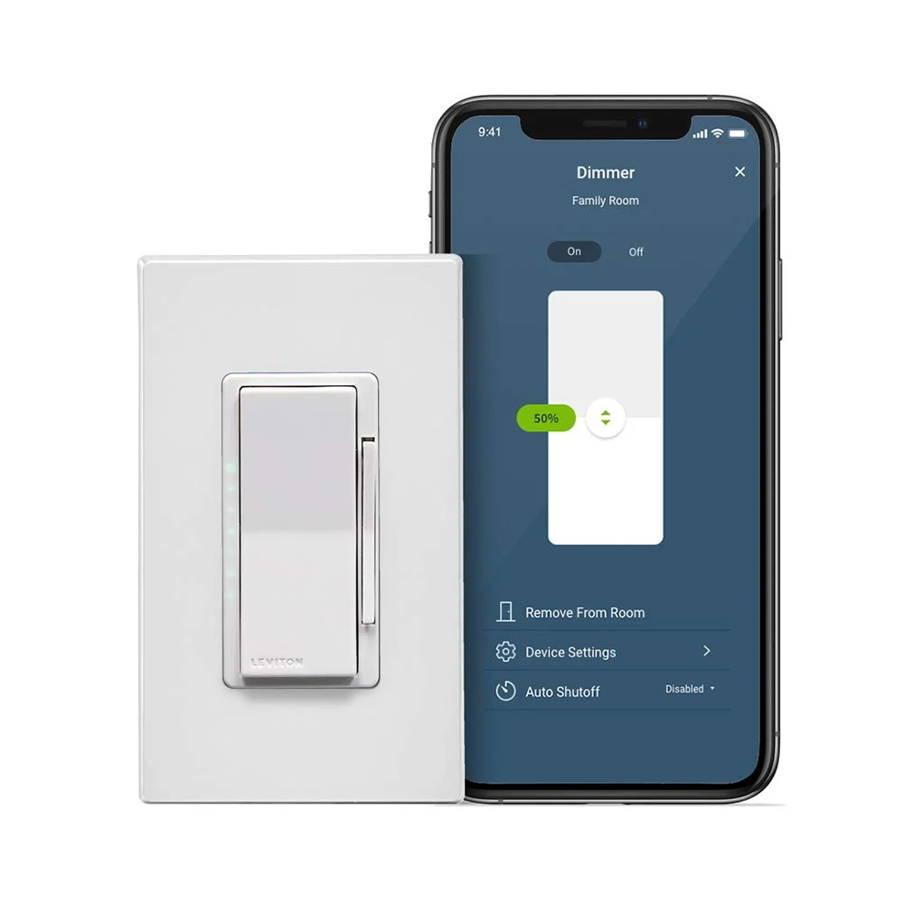 Leviton Decora Smart Dimmer Switch, Wi-Fi 2nd Gen, Neutral Wire Required, Works with Matter, My Leviton, Alexa, Google Assistant, Apple Home/Siri & Wired or Wire-Free 3-Way, D26HD-2RW, White