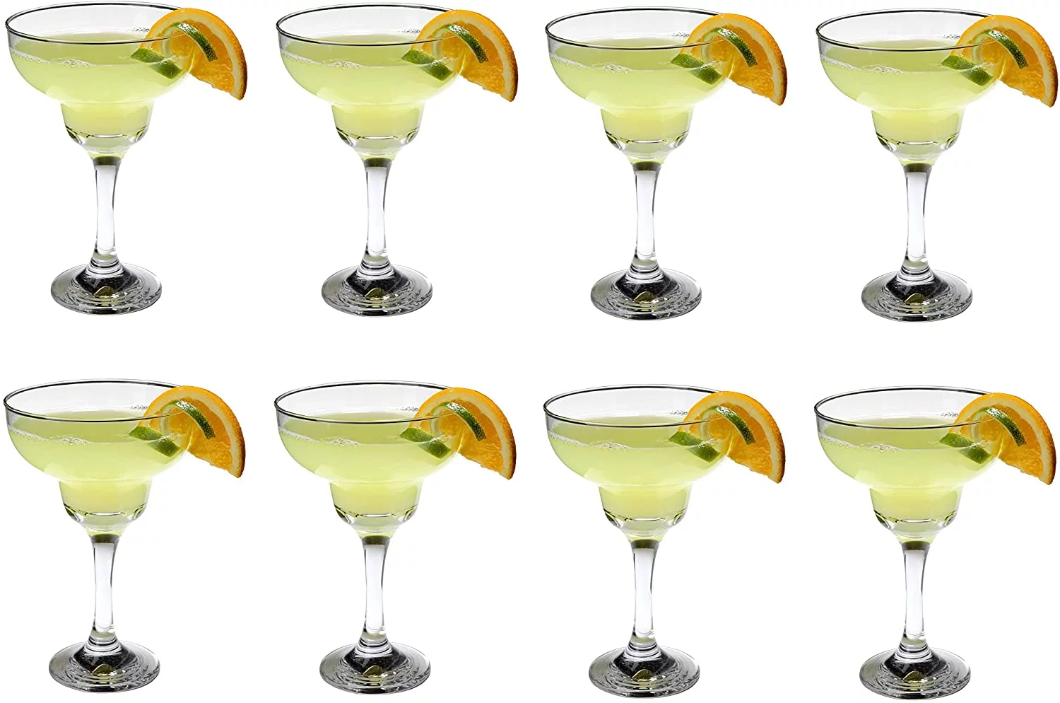 EPURE Glass Collection Martini Glass Drinkware Set (Margarita Glass (12 oz) - 8 pc)