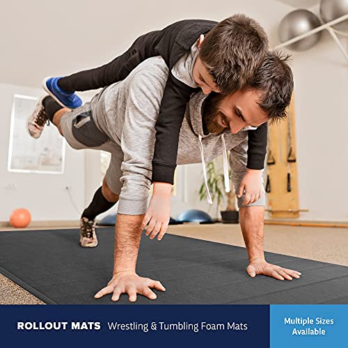 IncStores 1.4 Inch Thick Roll Out Wrestling Mat | Foam and Vinyl Mat for Practicing Wrestling Technique in Your Basement, Garage, or School Facility