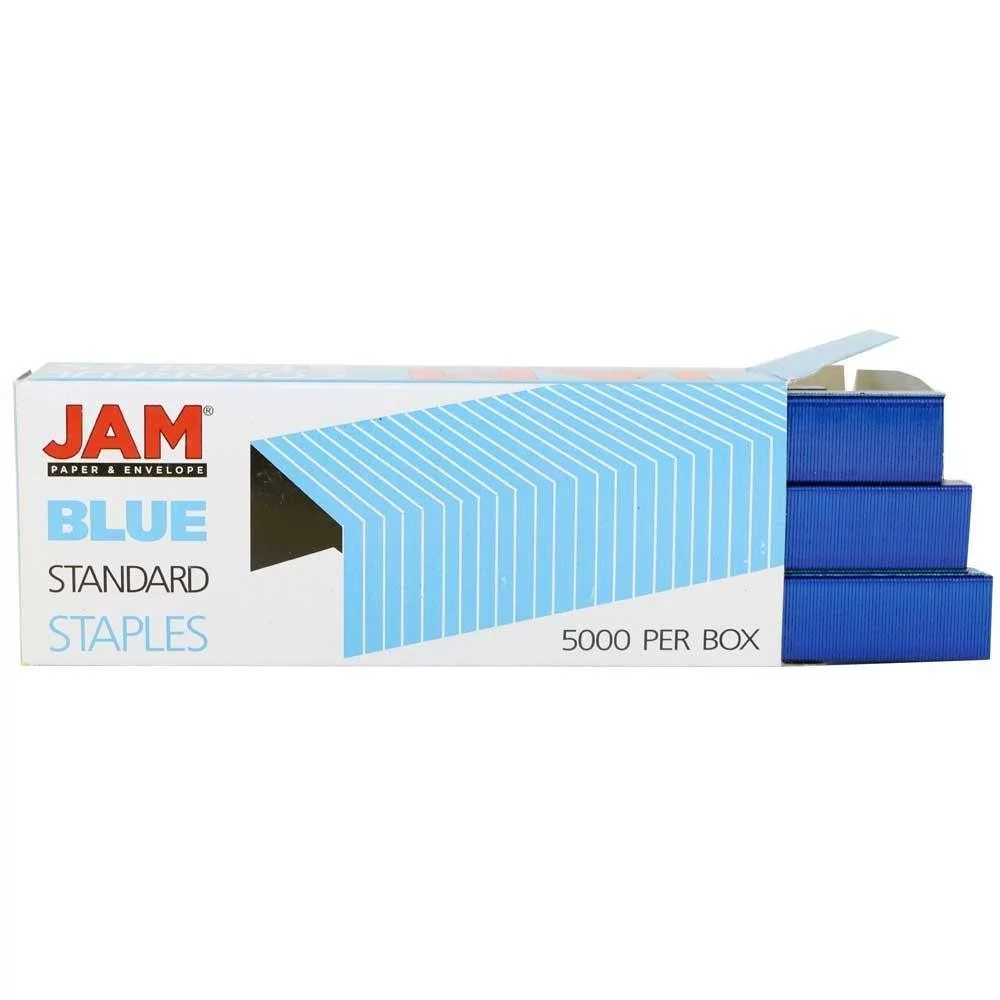 JAM Office & Desk Set, Blue, 2/Pack, 1 Stapler & 1 Staples