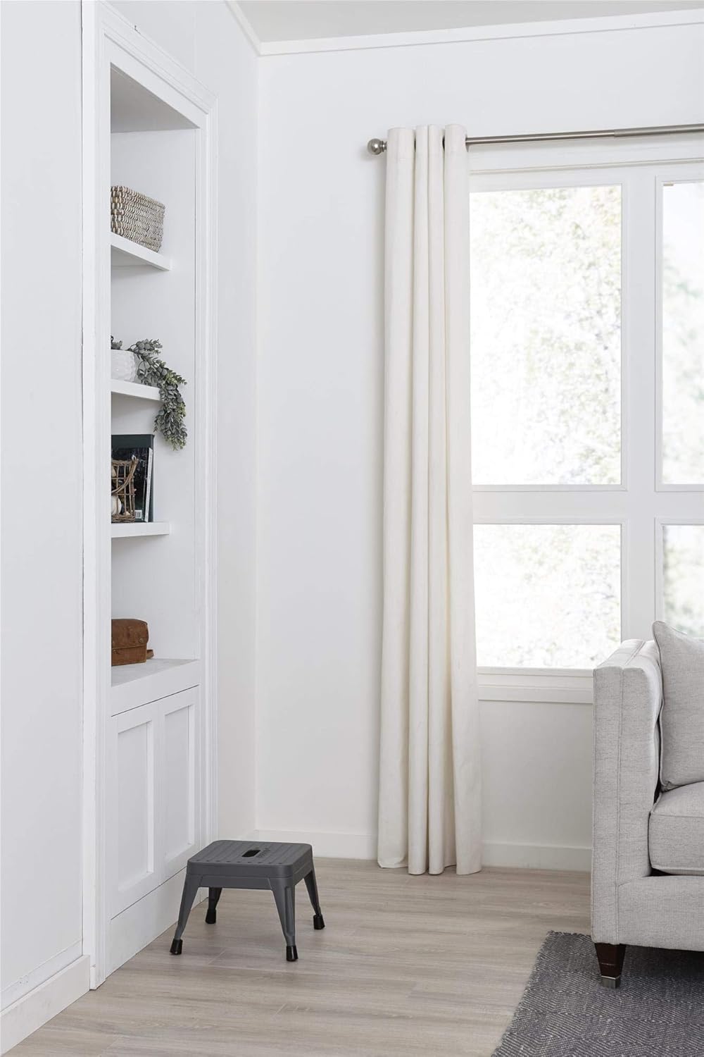 COSCO 1-Step Stackable Steel Step Stool, 2 Pack, Gray