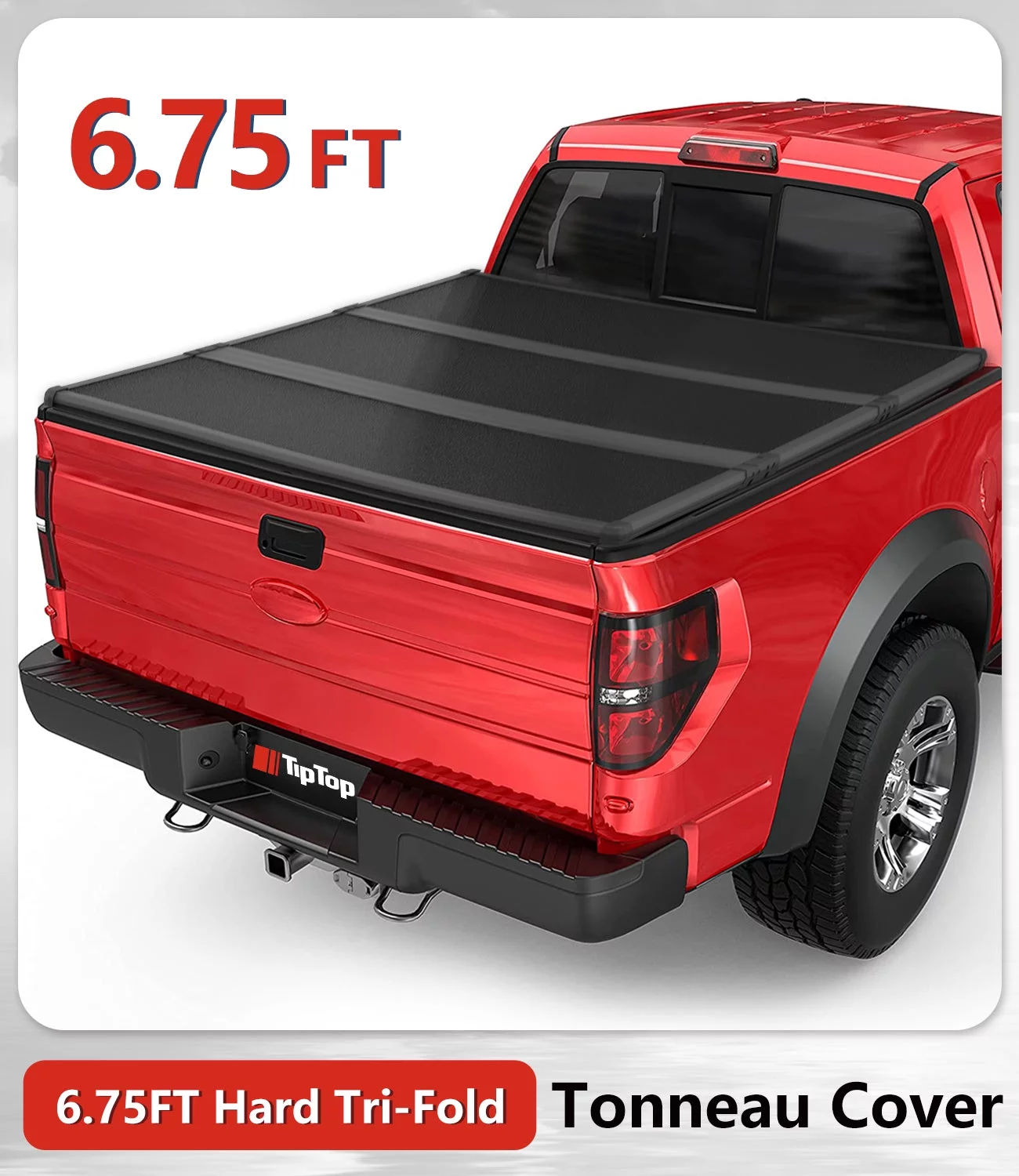 TIPTOP Tri-Fold Hard Tonneau Cover Truck Bed FRP On Top For 1999-2023 FORD F250 SuperDuty & F350 SuperDuty 6.75ft Bed (81.9