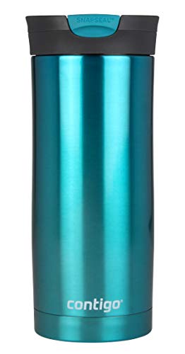 Contigo Byron-Huron Snapseal Travel Mug, Stainless Steel Thermal Mug, Vacuum Flask, Leakproof Tumbler, Coffee Mug with BPA Free Easy-Clean Lid, 470 ml