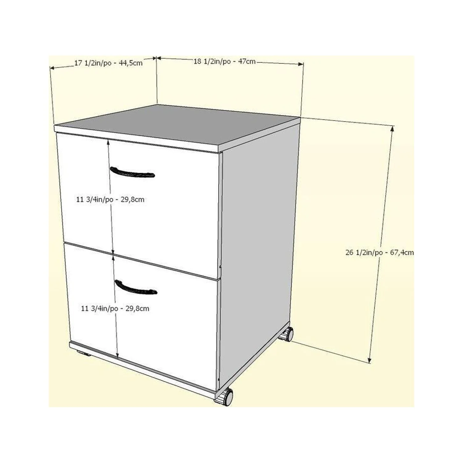 Homestock Rustic Ranch Essentials 2-Drawer Mobile Filing Cabinet 5093 from , Natural Maple
