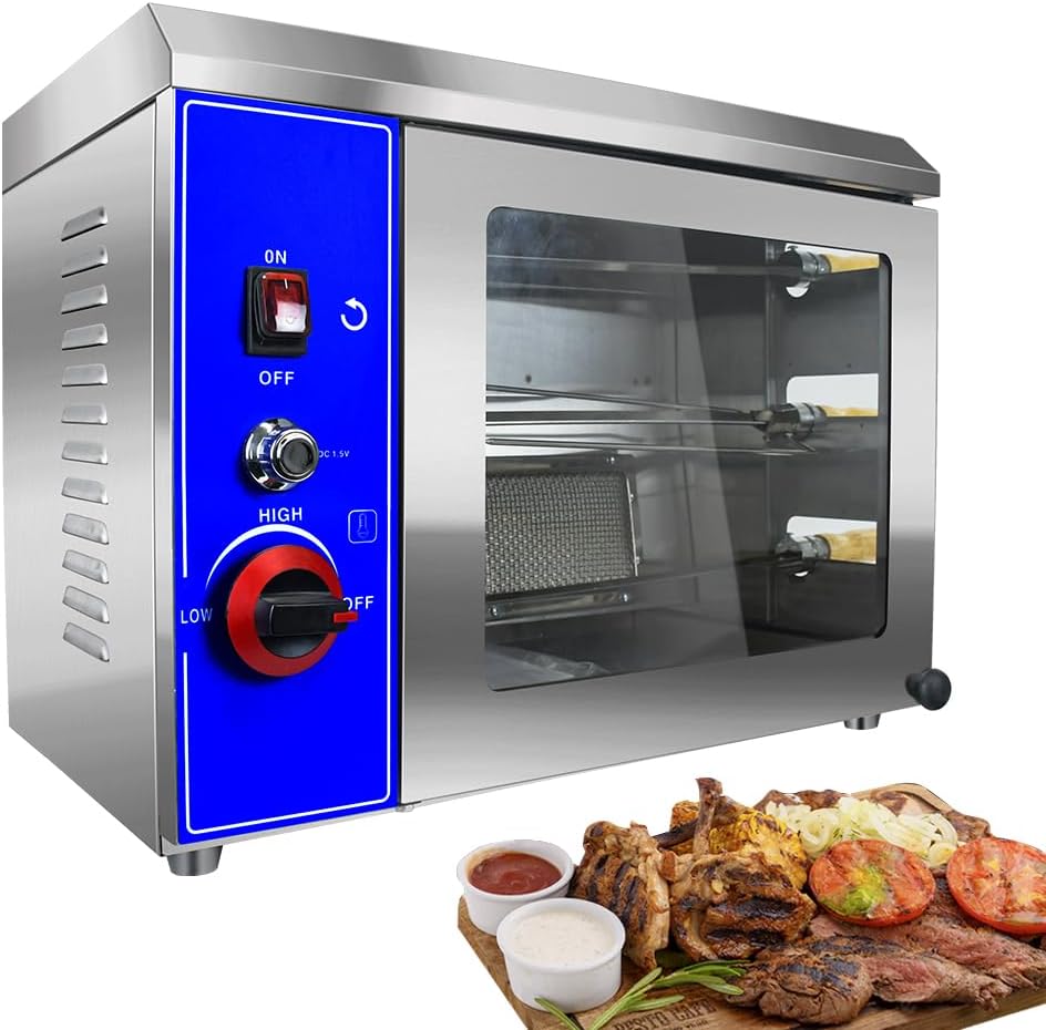 Li Zhen Gas Rotisserie Oven Shawarma Grill Machine Doner Kebab Machine Chicken Rotisserie Grill Propane Grill with Rotisserie Electric Rotisserie with 3 Auto Rotating