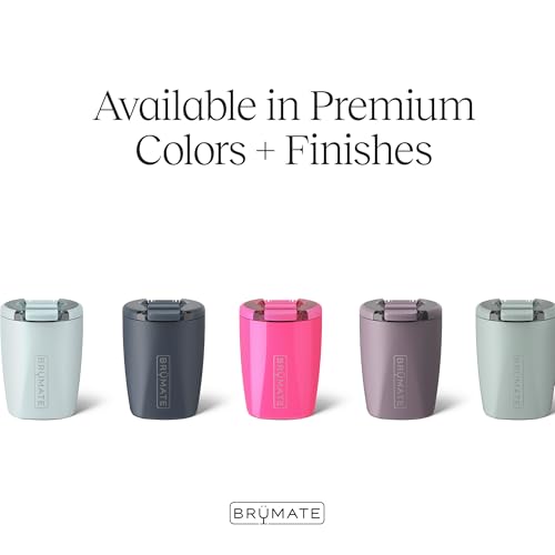 BrüMate Rocks 100% Leak-Proof 12oz Insulated Lowball Cocktail & Whiskey Tumbler - Double Wall Vacuum Stainless Steel - Camping, Travel Tumbler & Cocktail Glass (Matte Black)