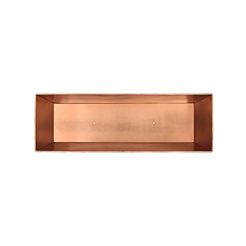 Achla Designs C-82C Plain Copper Flowerbox, Large Copper Window Flowerbox Planter, Large, Antique Copper Finish
