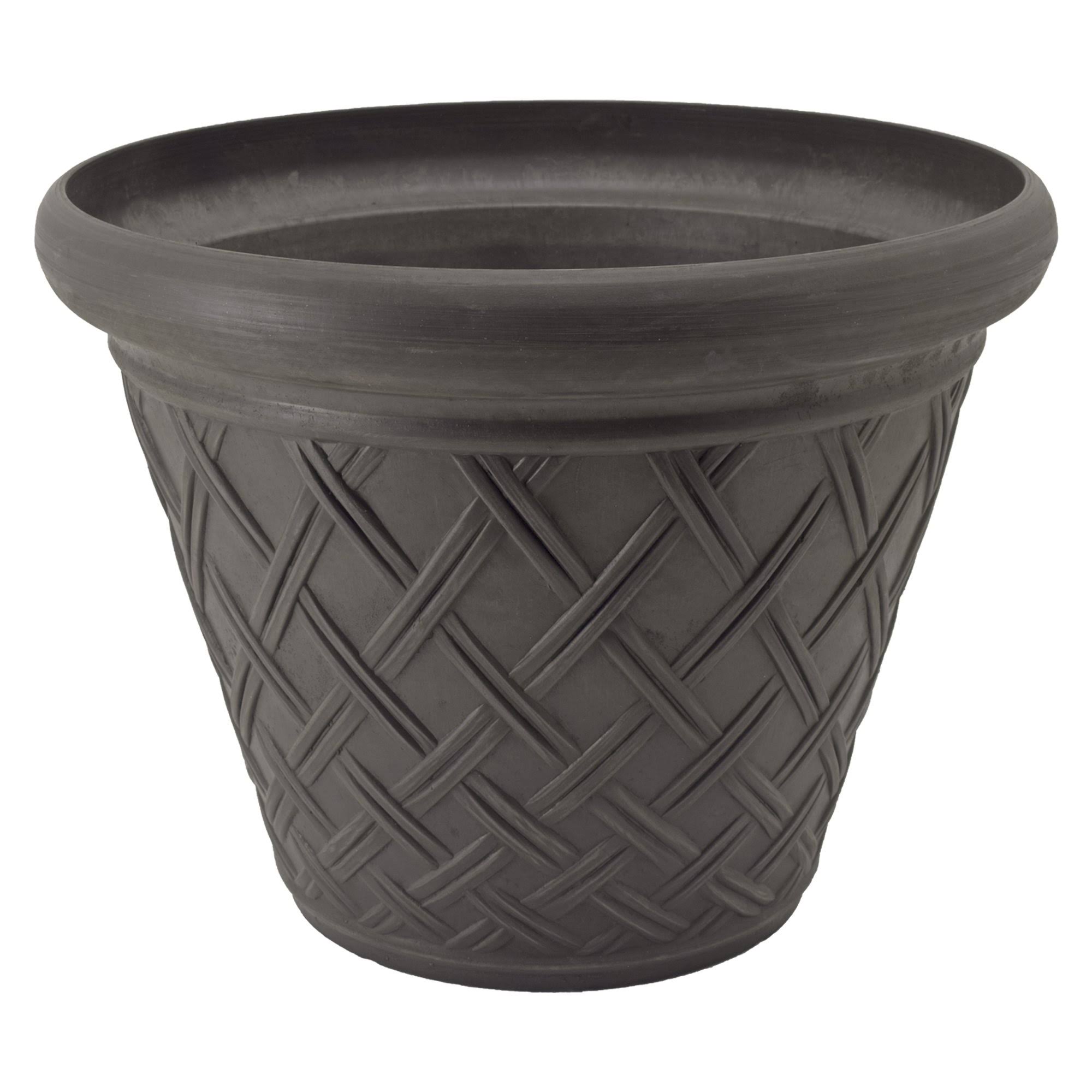 Arcadia Garden Products MB46 Basket Weave Round Pot Terra Cotta