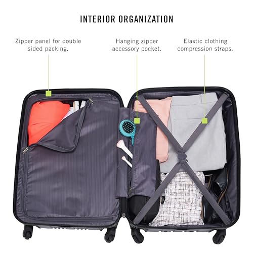 Kenneth Cole REACTION Out of Bounds Lightweight Hardshell 4-Wheel Spinner Luggage, Cobalt Blue, 20-Inch Carry On