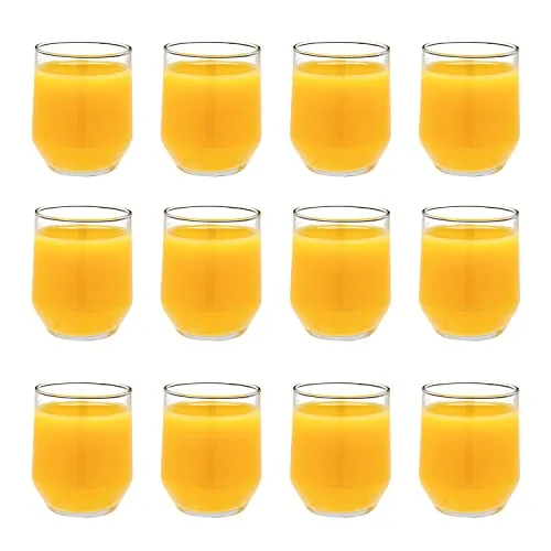 Vikko Juice Glasses, 7 Ounce Cups for Drinking Orange Juice, Water, Kids Glass Drinking Glasses for Tasting, 7 oz Juice Glass, Set of 6 Clear Glass Tumblers