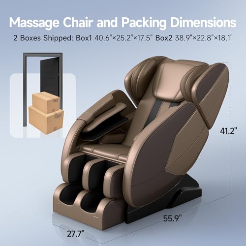 2025 Massage Chair Full Body,Zero Gravity Lower Back and Calf Heating Shiatsu Massage Recliner with 6 Auto with Manual Modes，Home and Office Use，MM450 Black and Gray