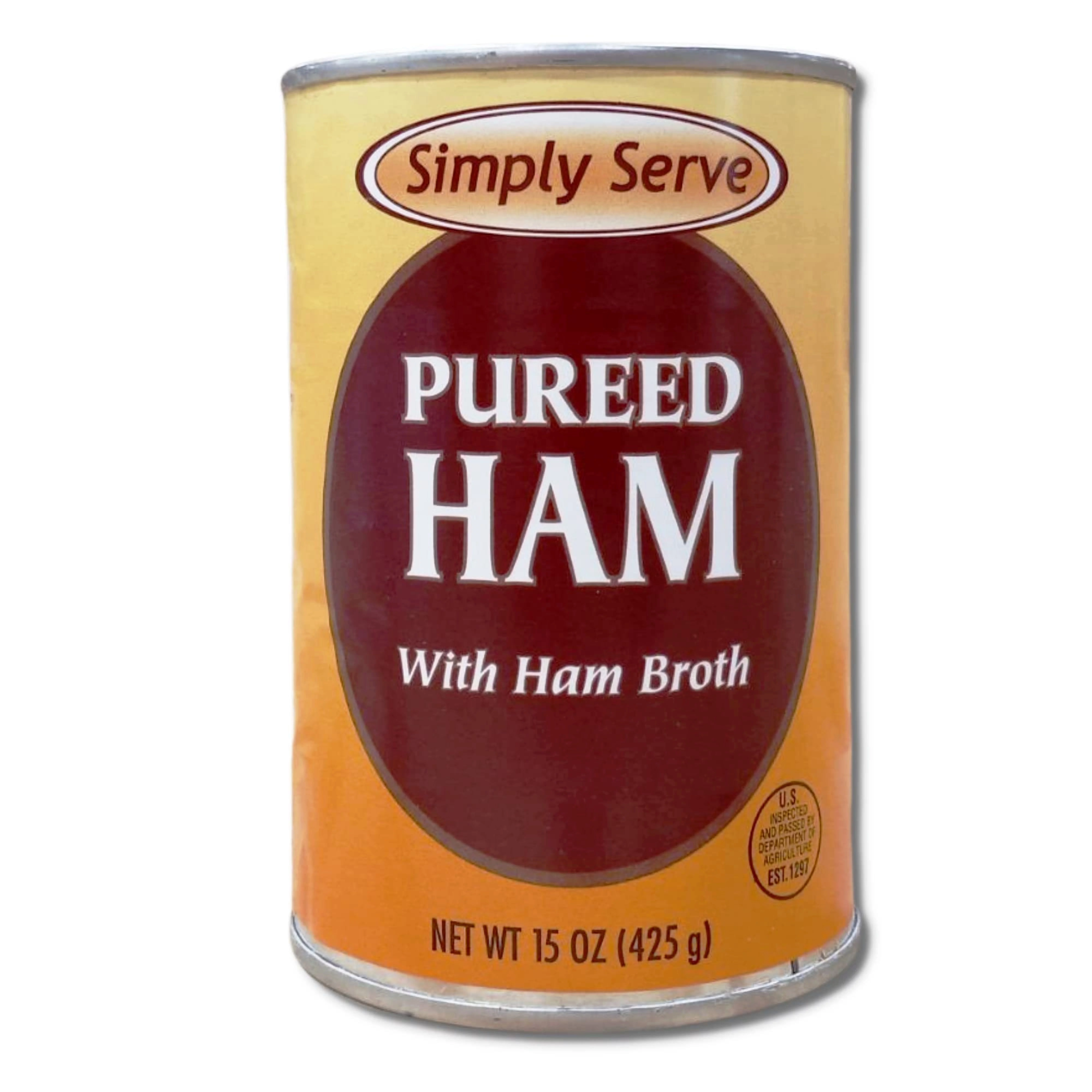 Simply Serve Pureed Ham Value Pack | 15 Ounce Can | Pack of 6
