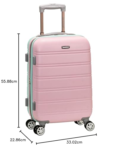 Rockland Melbourne Hardside Expandable Luggage with Spinner Wheels, 2TONEBLUE, 2 Piece (20/28)