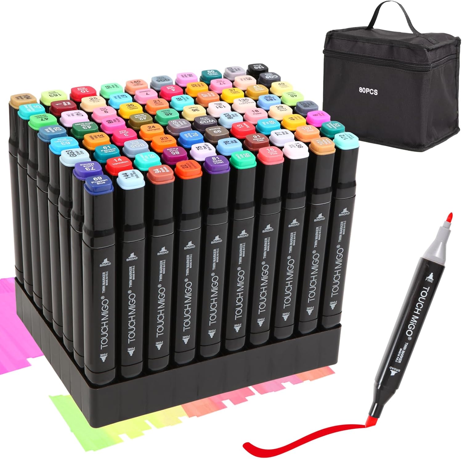 80 Colors Dual Tips Art Markers Set, Alcohol Markers Pens, Alcohol Based Markers for Adult Kids Coloring Drawing Sketching Card Making Illustration