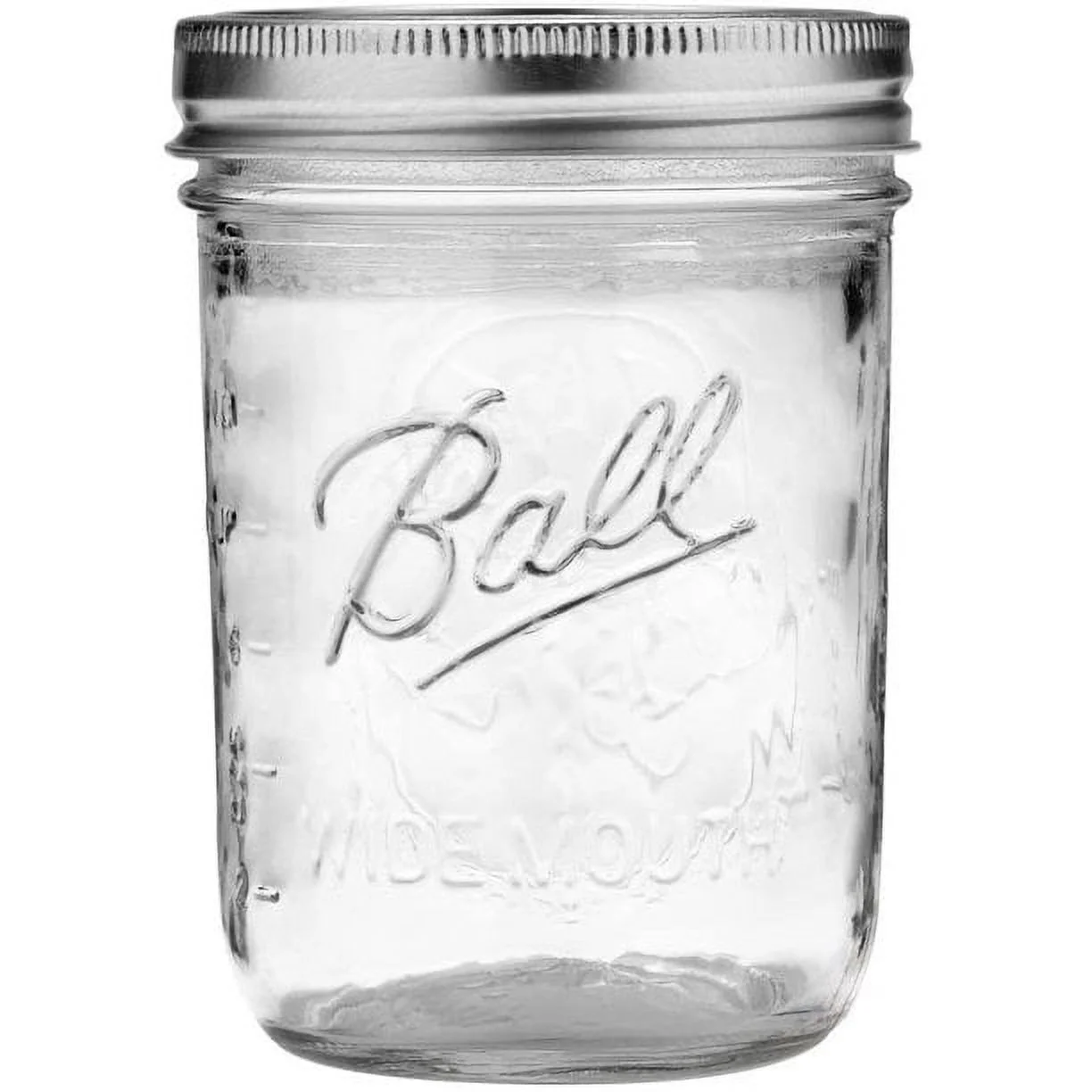 Ball Wide Mouth Pint 16-Ounce Glass Mason Jar with Lids and Bands, 12-Count