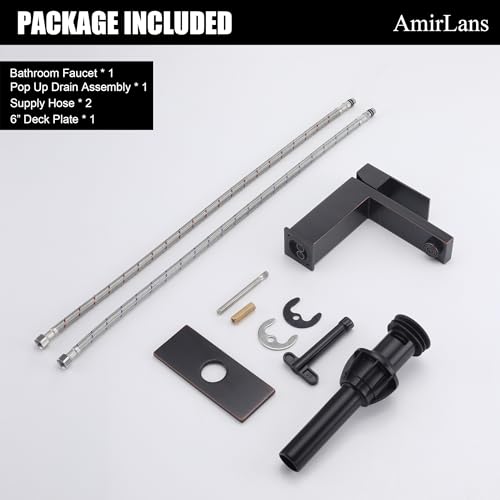 Brushed Gold Vessel Sink Faucet - Tall Single Hole Bathroom Faucet with Pop Up Drain, AML-11411-BG