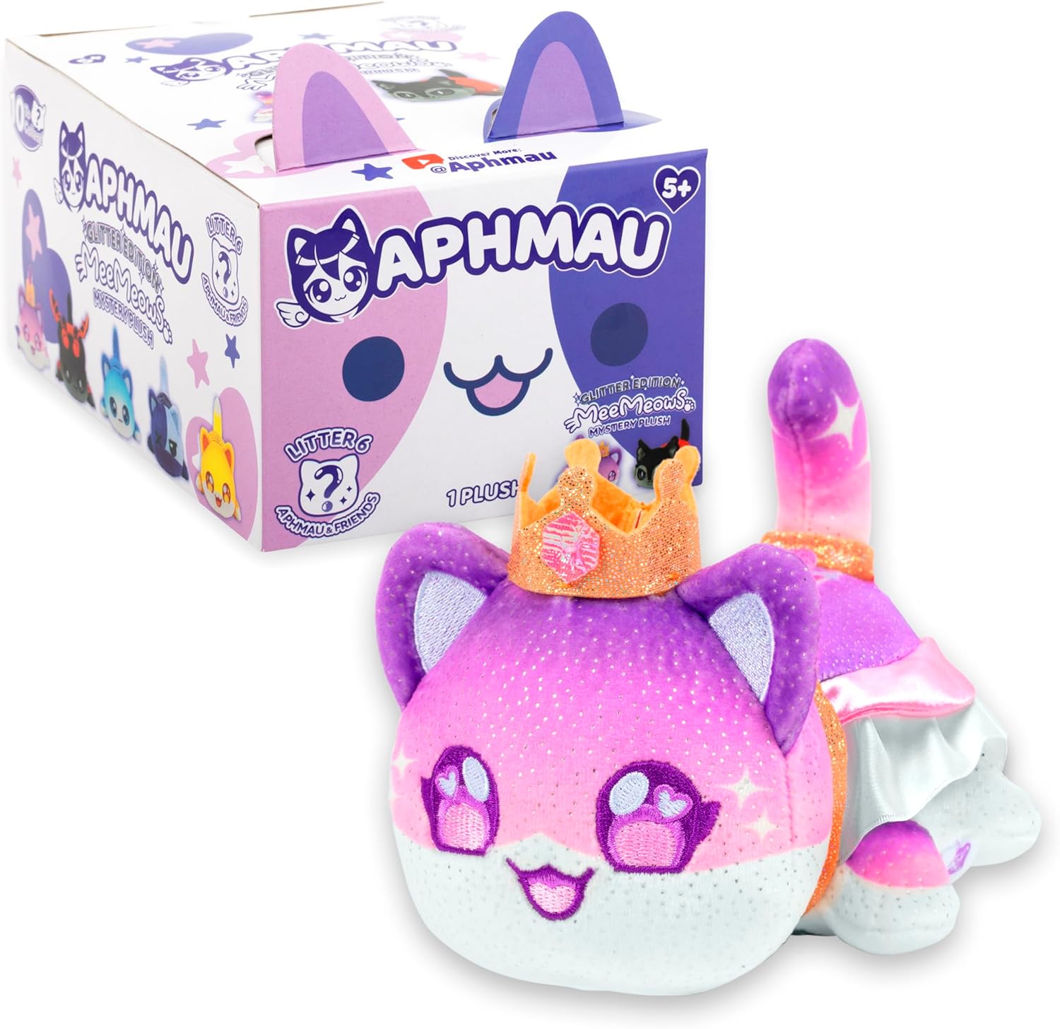 Aphmau 6” MeeMeow Mystery Plush – Series 6; YouTube Gaming Channel, Blind Box, 1 of 8 Possible, Friends MeeMeows, Official Merch