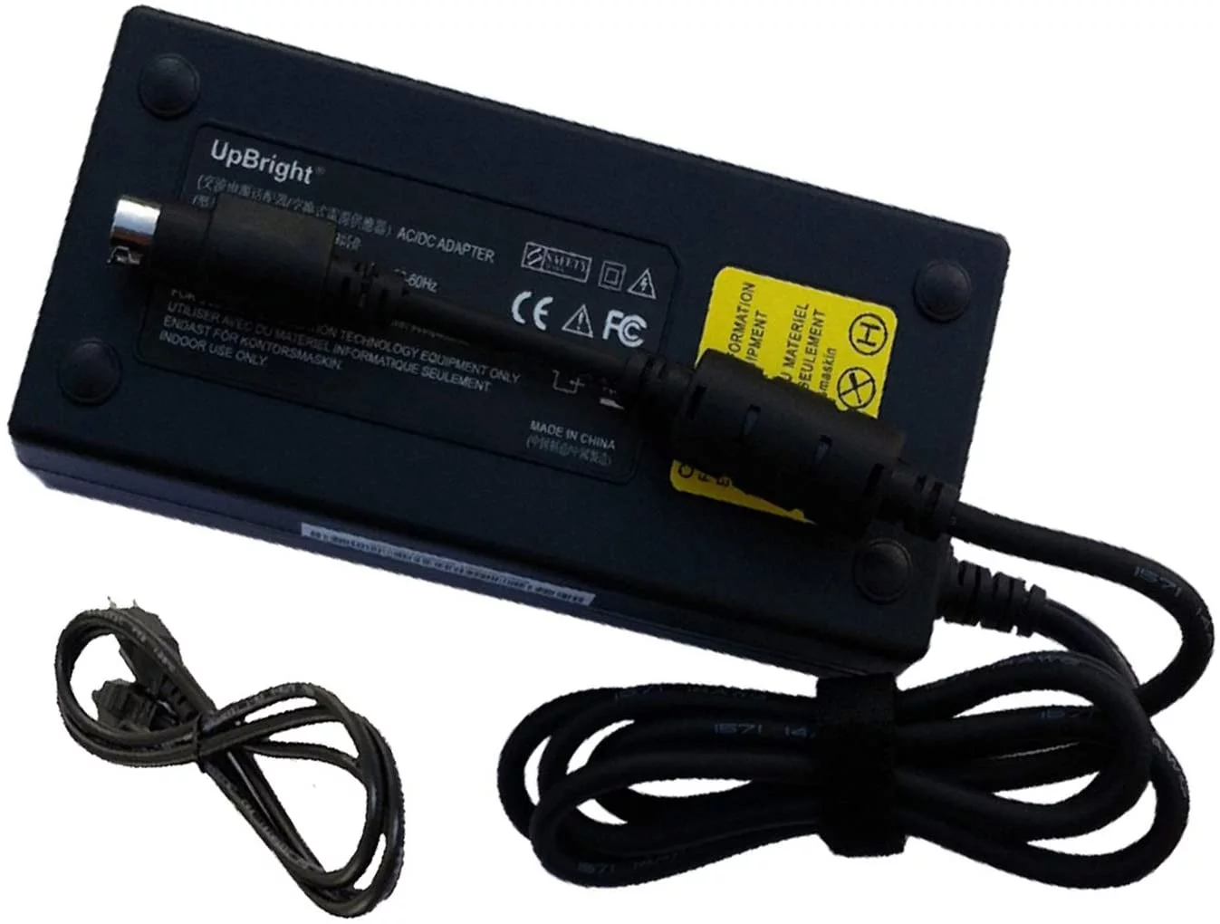 UpBright NEW Global 4-Pin DIN 180W AC/DC Adapter For FSP GROUP INC. FSP180-ABAN1 P/N: 9NA1800720 9NA1800700 4 Prong Connector 180 Watts Power Supply Cord Charger (P2,P4 Positive 4-Pin Power Supply)