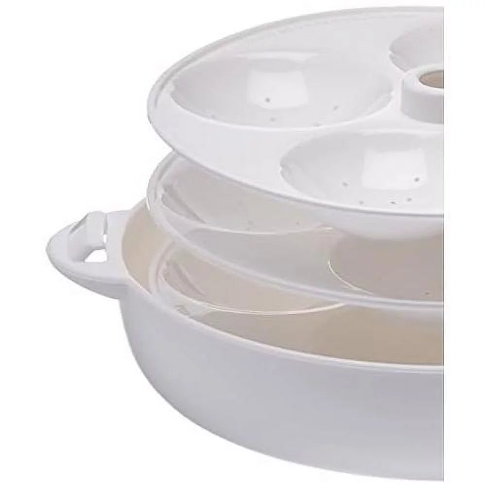 microwave idli maker and steamer, makes 12 idlis, white