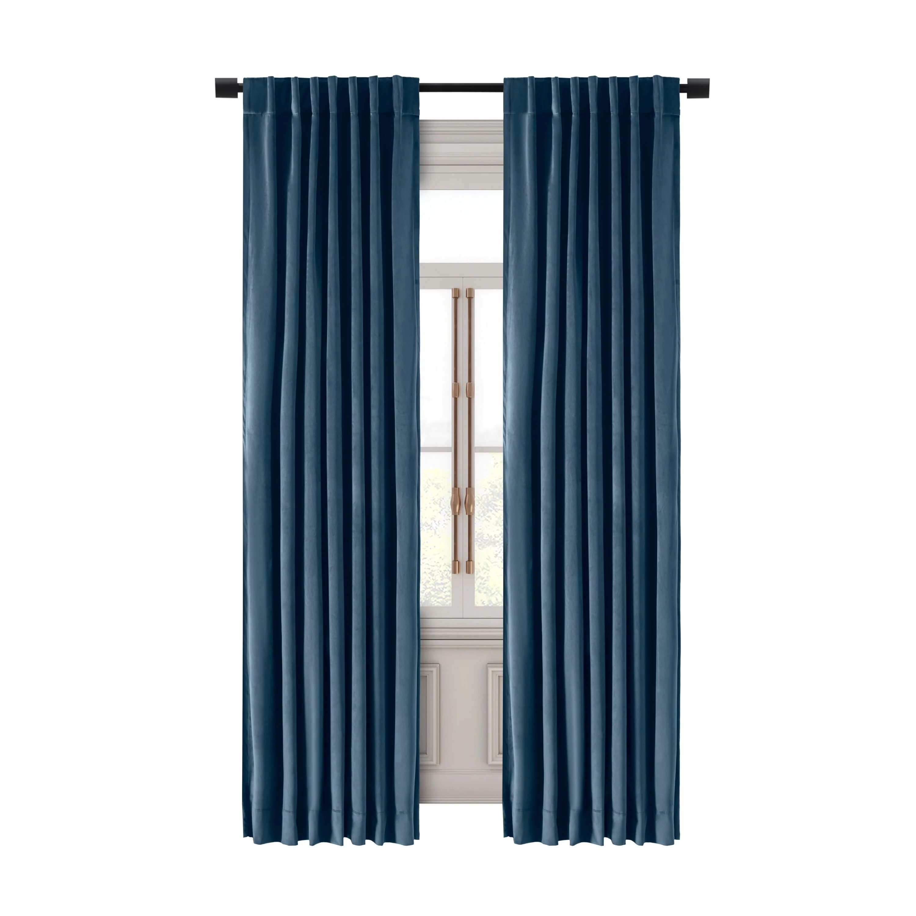 Ricardo  Rod Pocket With Back Tab Curtain Panel Blue 50