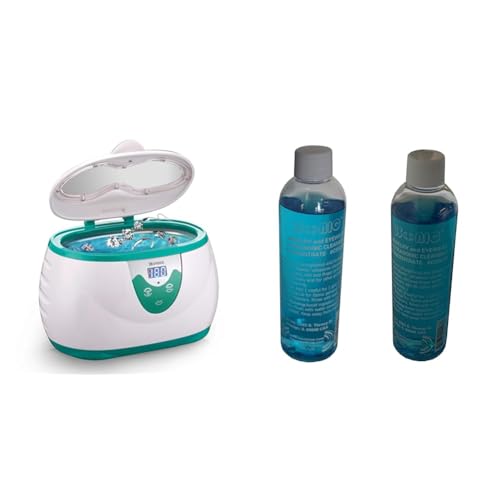 UKOKE 3800S Professional Ultrasonic Jewelry Cleaner Machine, 0.6L Portable Household Timer Device for Eyeglasses, Dentures, Watches, Rings | Silver, Fast Deep Cleaning for Small Accessories