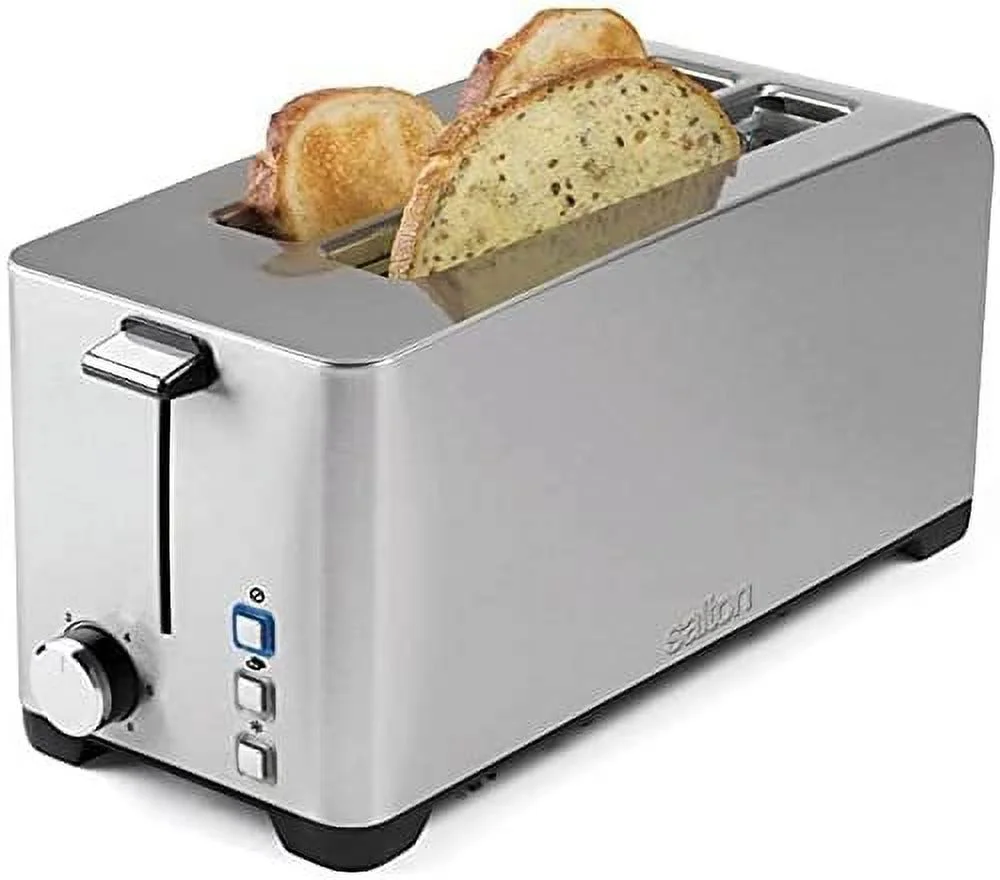 Salton Long Slot 4 Slice Toaster, Silver