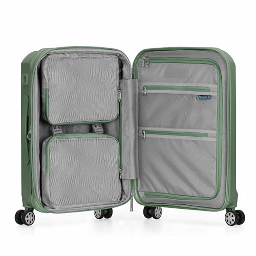 Traveler's Choice Pagosa Indestructible Hardshell Expandable Spinner Luggage, Black, 22