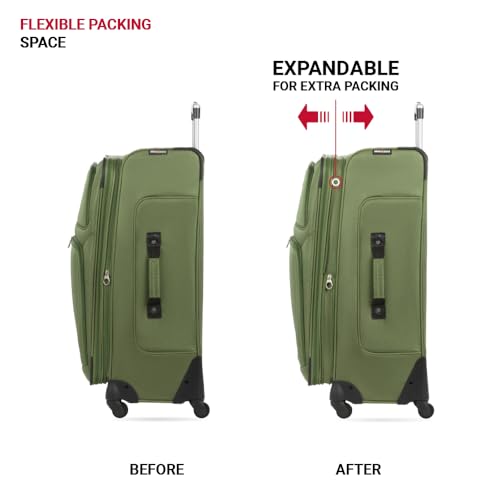 SwissGear Sion Softside Expandable Luggage, Black, Checked-Large 29-Inch