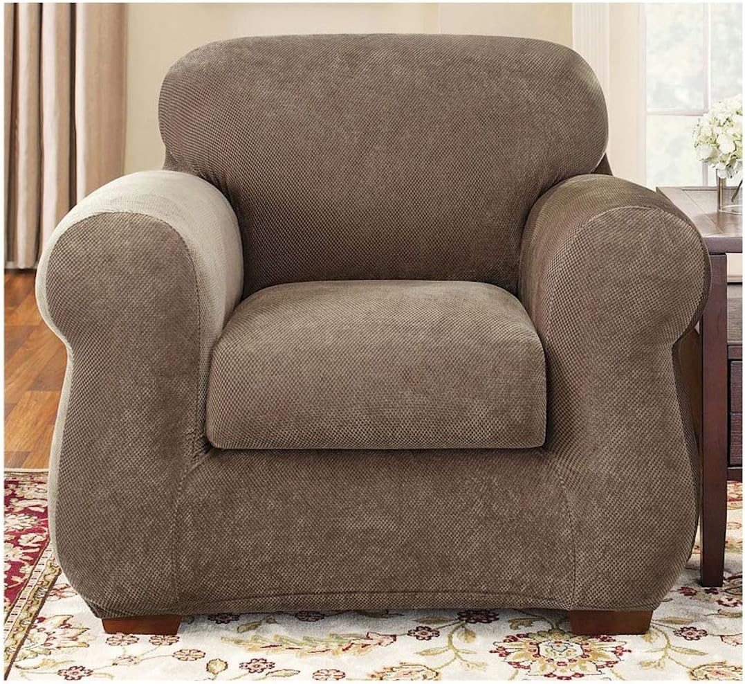 SureFit Stretch Pique Two Piece Chair Slipcover