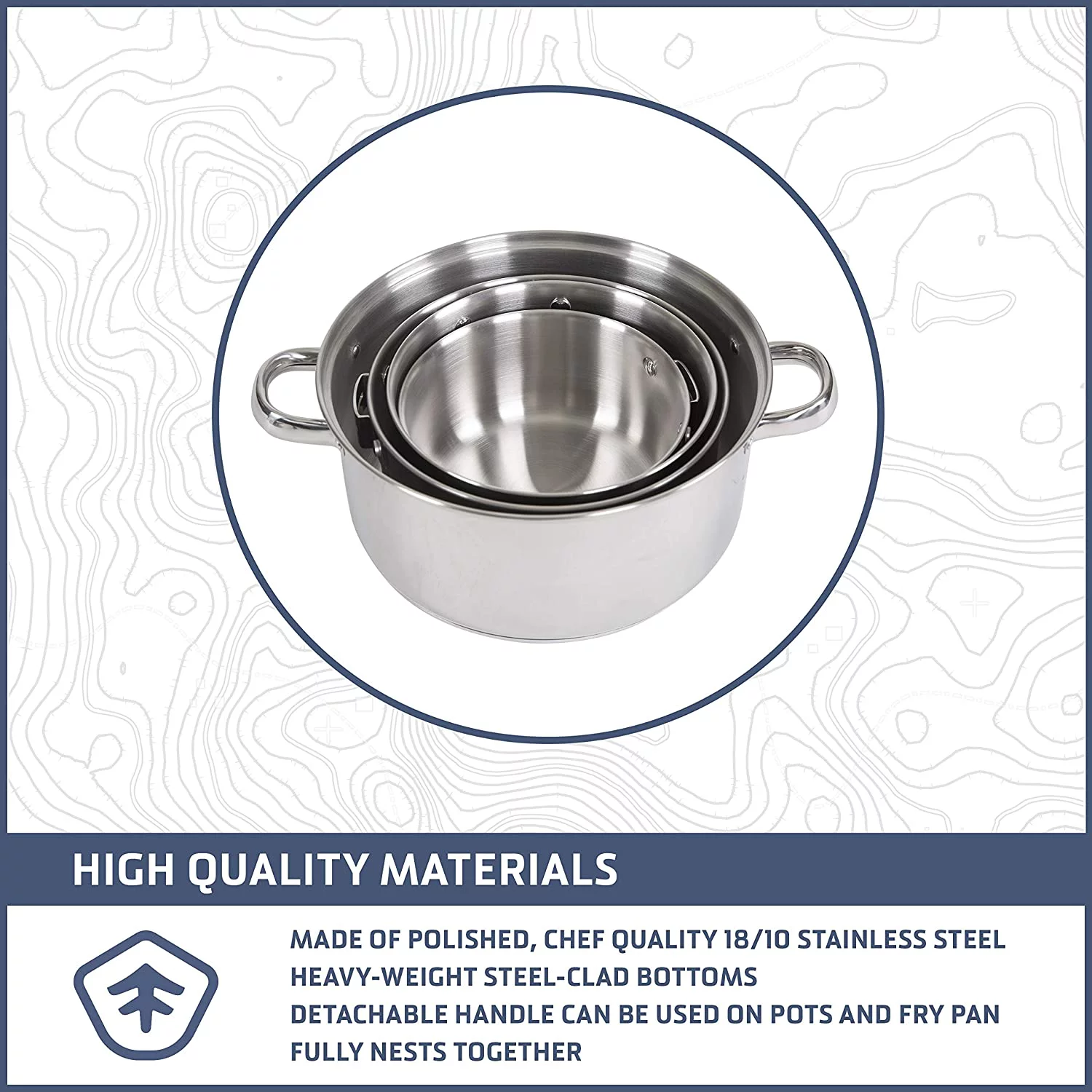 QCAI Heavy Duty - Stainless Steel Clad Cook Set (369)