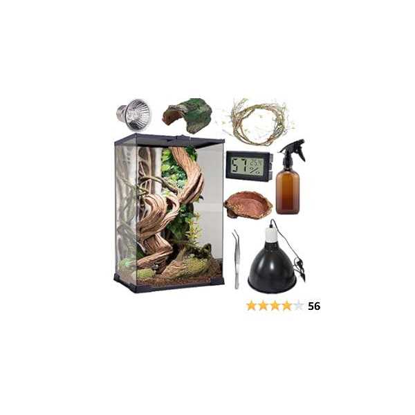 SARUFO Reptile Terrarium 8 * 8 * 12 Amphibian Vertical Habitat Tank Starter Kit - Pet Supplies online store