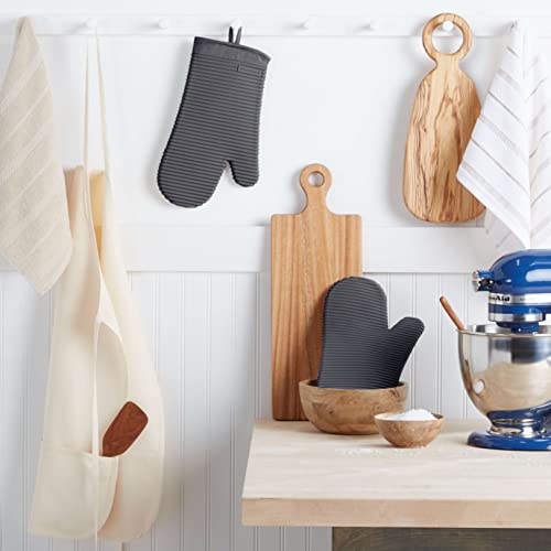 KITCHENAID Ribbed Soft Silicone Oven Mitt 2-Pack Set, 7.5