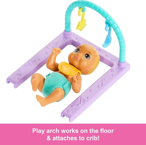 Barbie Skipper Doll & Nursery Playset with Accessories, Includes Twin Baby Dolls, 1 Crib, 1 Swing, 1 See-Saw & More