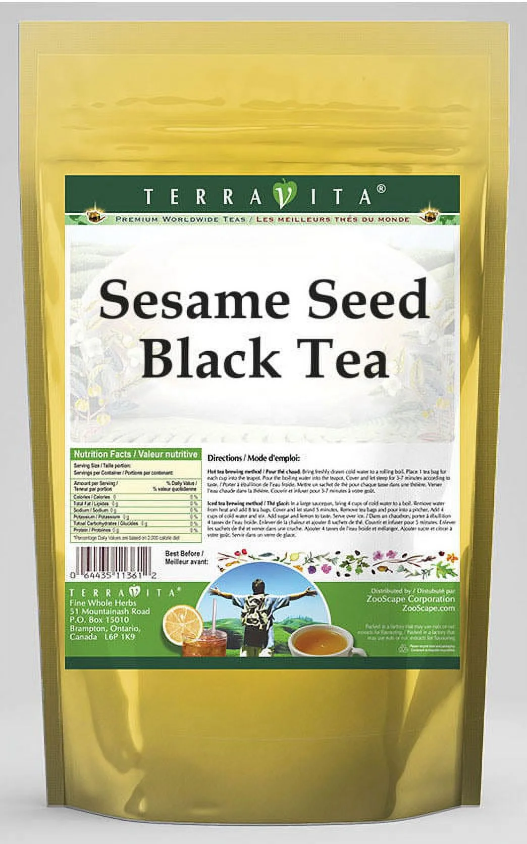 TerraVita Sesame Seed Black Tea, (Sesame Seed, Black Tea Bags, 50 Tea Bags, 1-Pack, Zin: 542482)