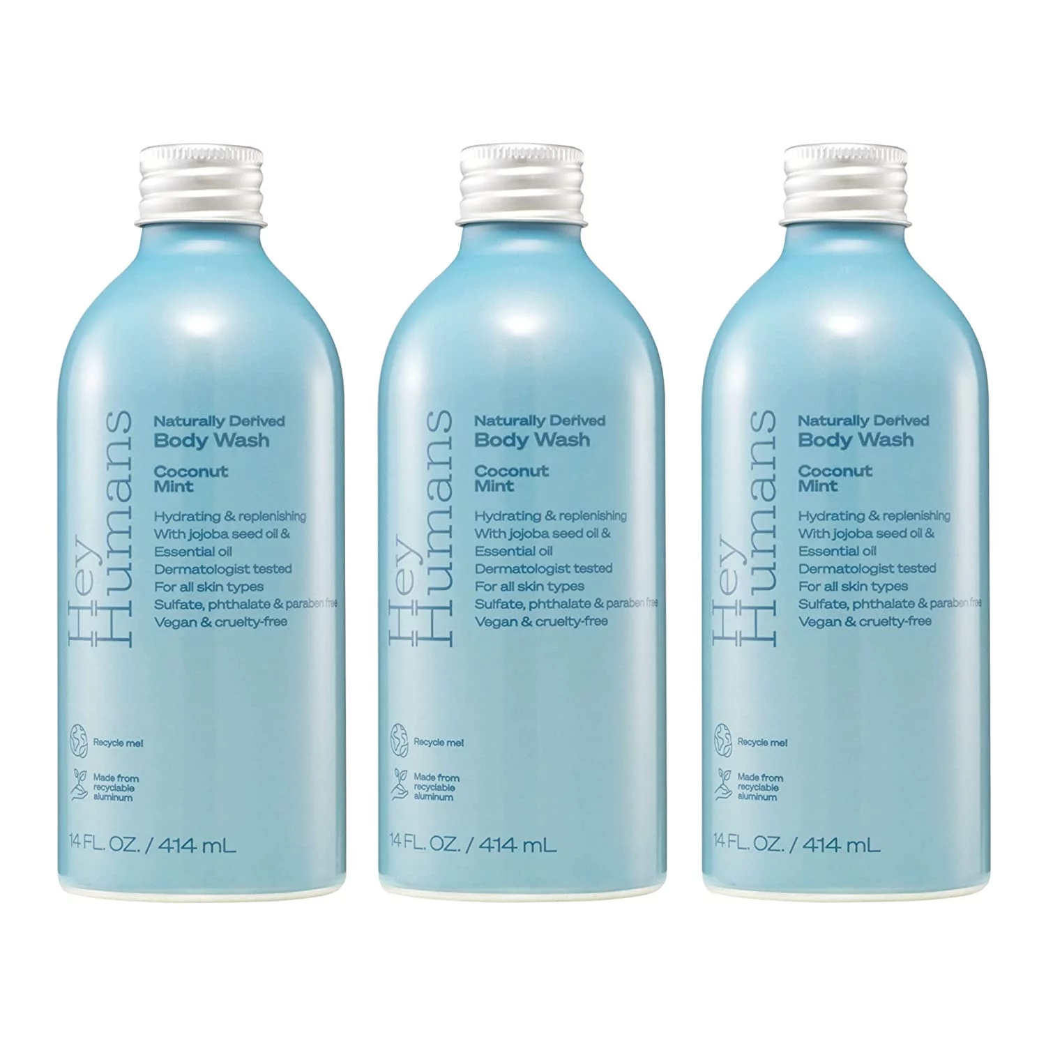 Hey Humans - Body Wash Coconut Mint - 14 fl oz (Pack of 3)