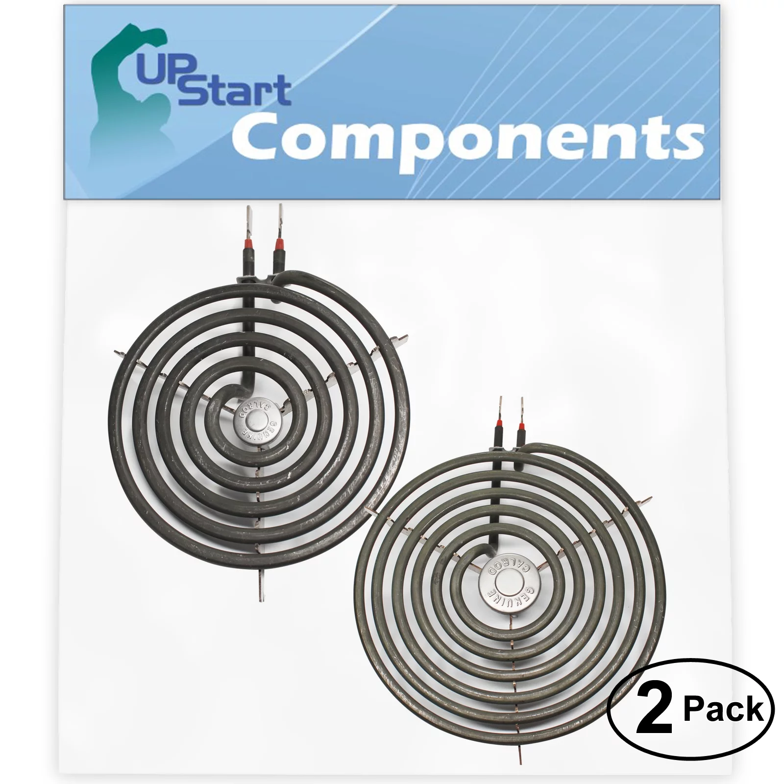 2-Pack Replacement for General Electric JMP31WR1WH 8 inch 6 Turns & 6 inch 5 Turns Surface Burner Elements - Compatible with General Electric WB30M1 & WB30M2 Heating Element for Range, Stove & Cooktop